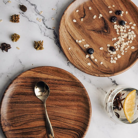 Dune Acacia Wood Plates | Set of 2 Small Plates