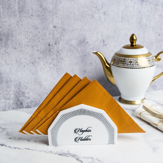 Viola Marble Napkin Holder | Geometric Checkboard Tabletop Tissue Stand