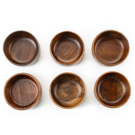Baro Sheesham Wood Bowl | Small Round Serving Bowl | Set of 6