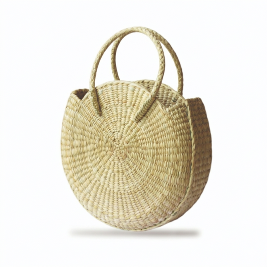 Handwoven Kauna Grass Round Bag