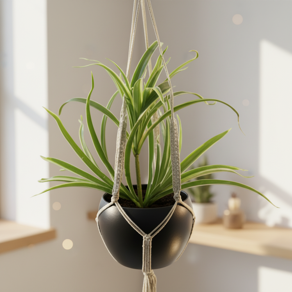 Iron Hanging Pot with Jute Rope
