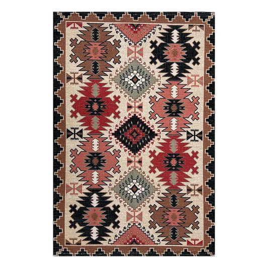 Multicolor Printed Vintage Dhurrie Carpet- 3.5×5.5 Feet