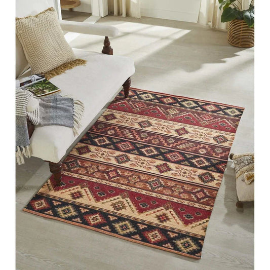 Multicolor Printed Vintage Dhurrie Carpet- 3.5×5.5 Feet