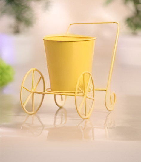 Two-Wheel Iron Pot Stand – Red, Green, Yellow & Orange