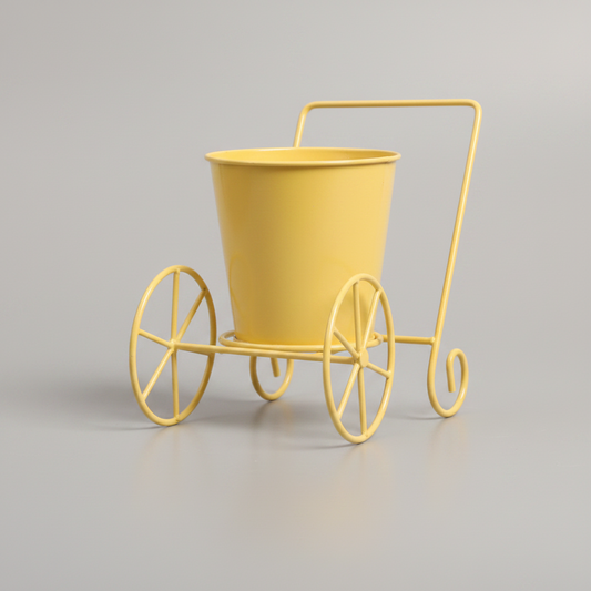 Two-Wheel Iron Pot Stand – Red, Green, Yellow & Orange