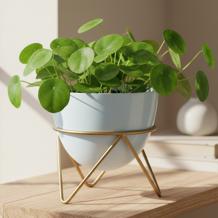 Geometric Tripod Metal Planter with Pot