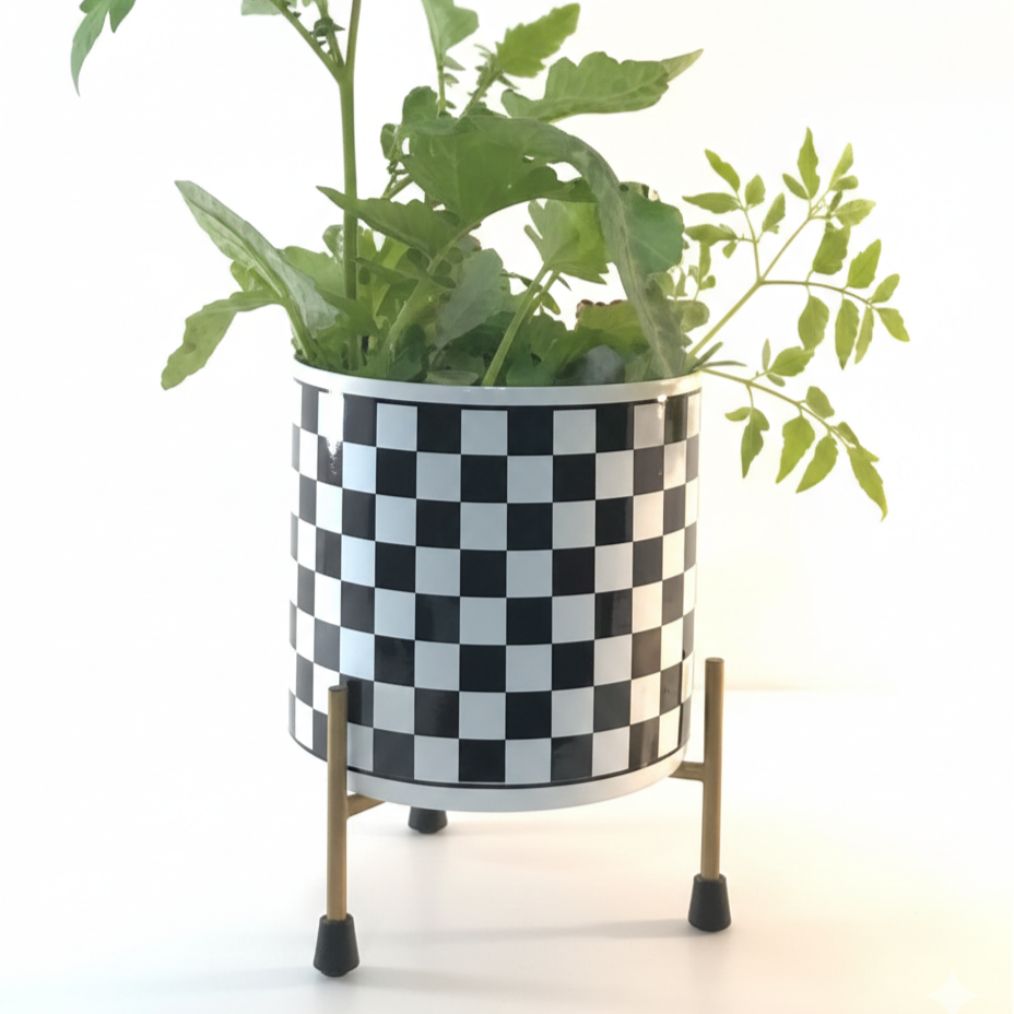 Metal Planter with Tripod Stand