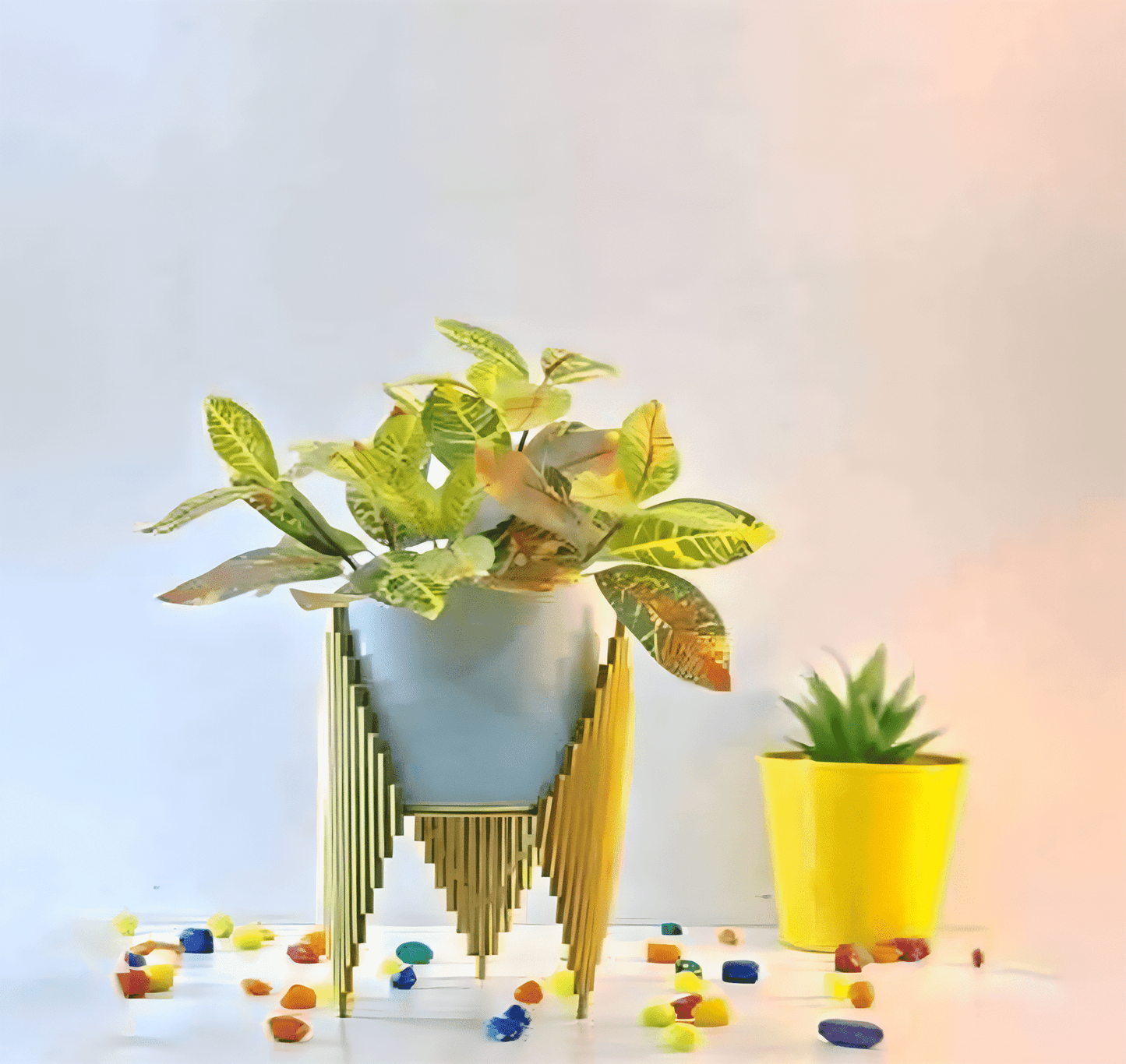 Geometric Stand Cone Metal Planter