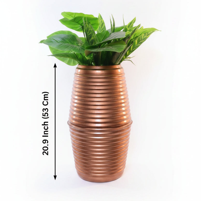 Tall Ridged Cylinder Planter 20 Inch Modern Pot
