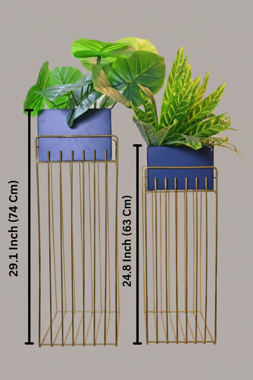 Modern Rectangular Banded Planter Set of 2 – Stylish Planters