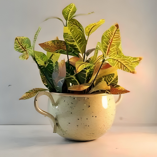 Classic Double-Handle Metal Flower Pot – Decorative Indoor Planter