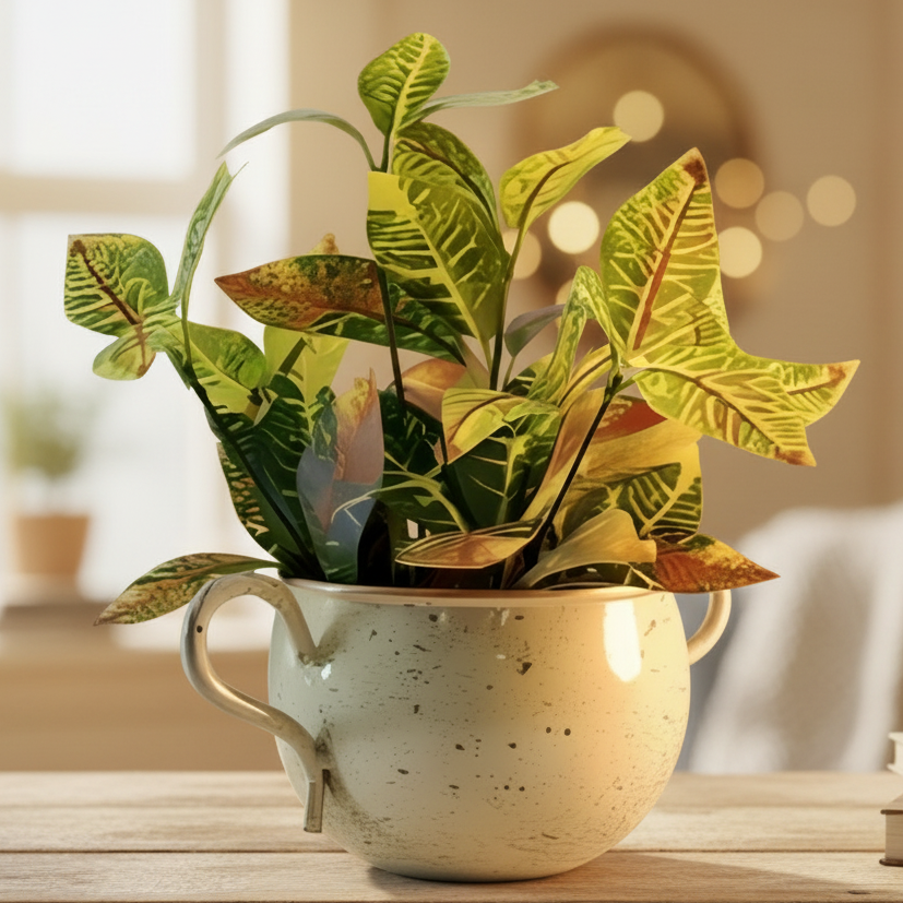 Classic Double-Handle Metal Indoor Flower Pot