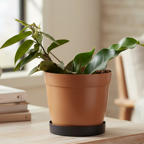 Compact Metal Planter with Circular Base