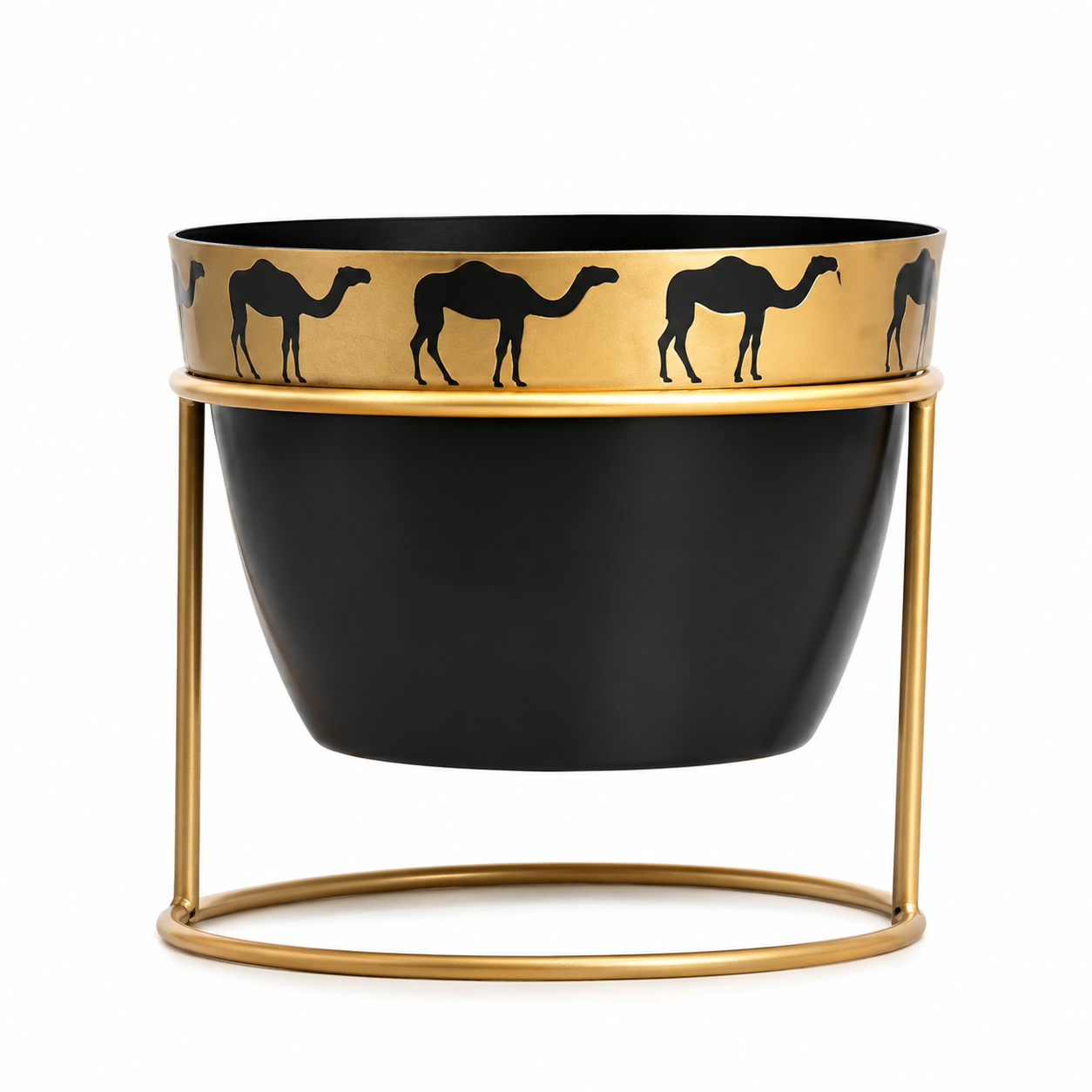 Decorative Camel Print Pot with Stand