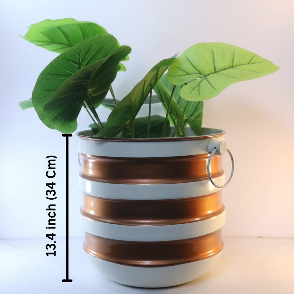 Bronze Concentric Band 13 Inch Decorative Planter