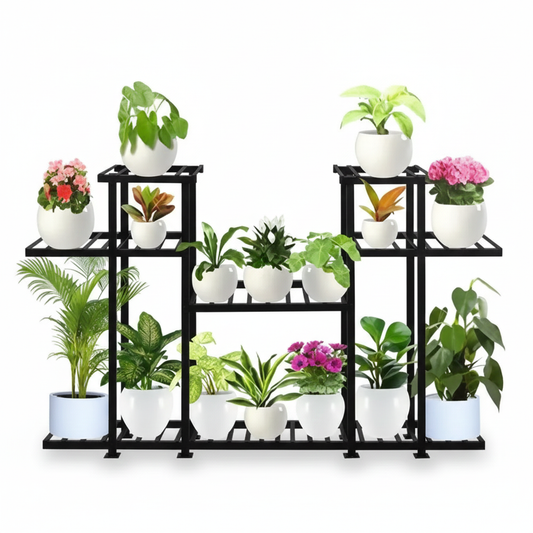 Large 5-Tier Metal Plant Display Rack – Black & White Variants