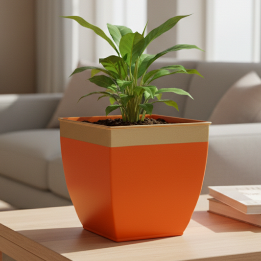 Glossy Dual-Tone Square Planter