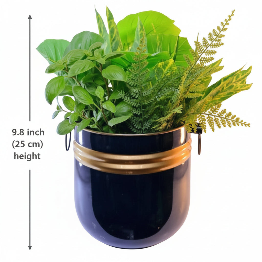 Cylinder Stripe Planter 9.84″ Modern Indoor Pot