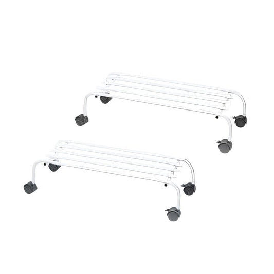 Rectangular Metal Plant Stand with Wheels – Black & White Variants