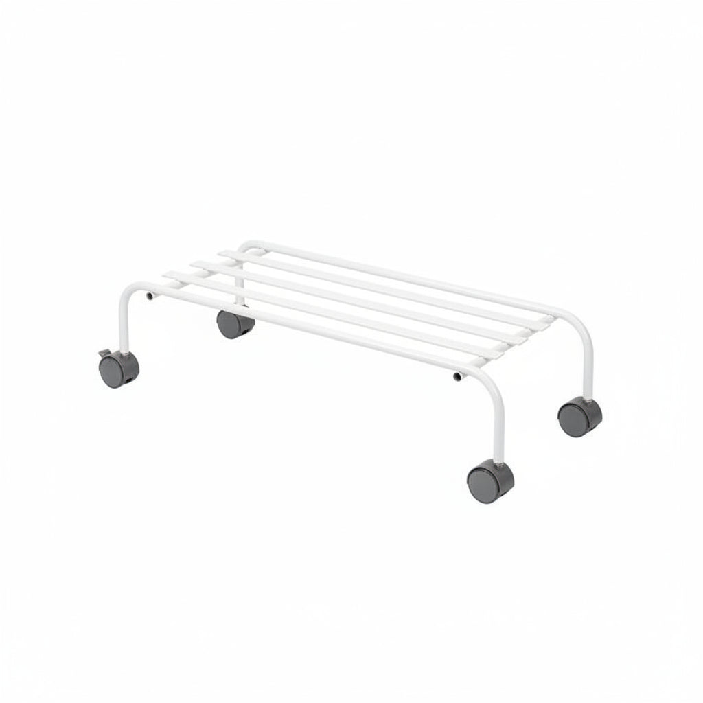 Rectangular Metal Plant Stand with Wheels – Black & White Variants