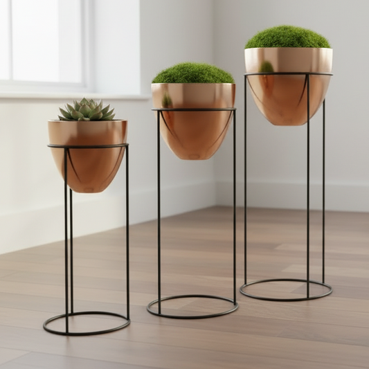 Modern Plant Stands Round Pots Set of 3 Planters