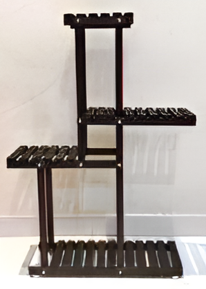 Brown Wooden Tiered Plant Stand – 5 Level Shelf Rack