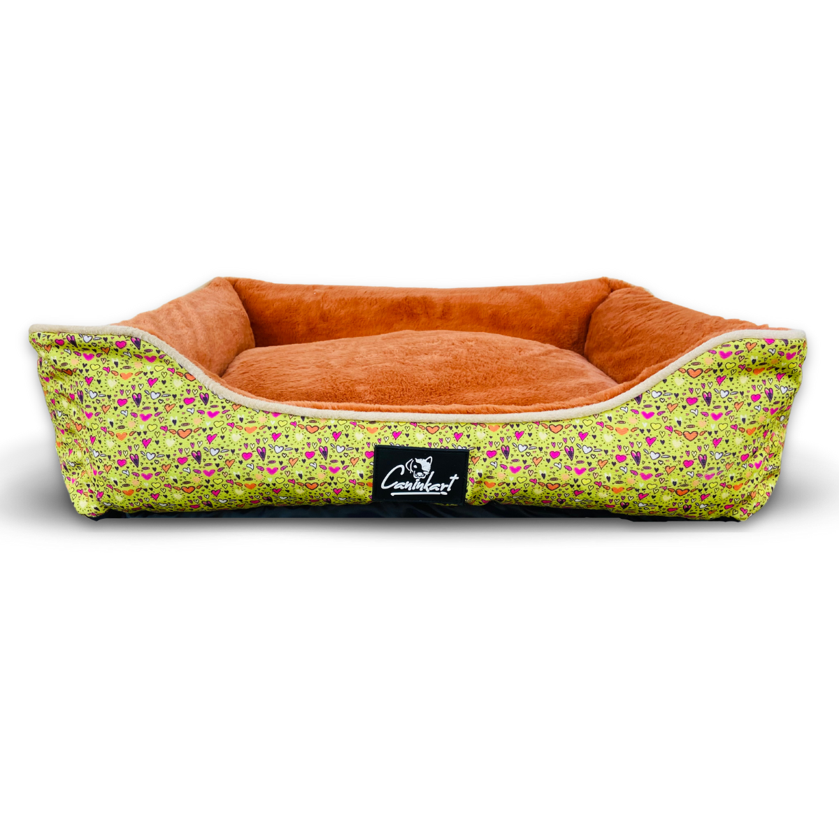 Ultra-Soft Round Dog Fur Bed | Cozy Anti-Anxiety Nest Orange