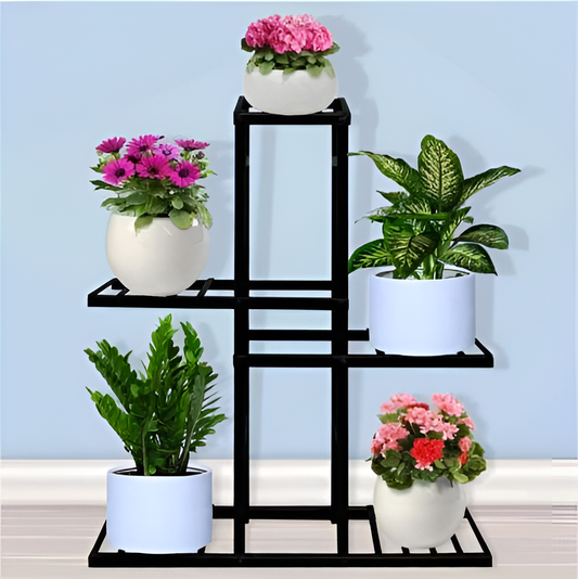 Black Tiered Iron Plant Stand