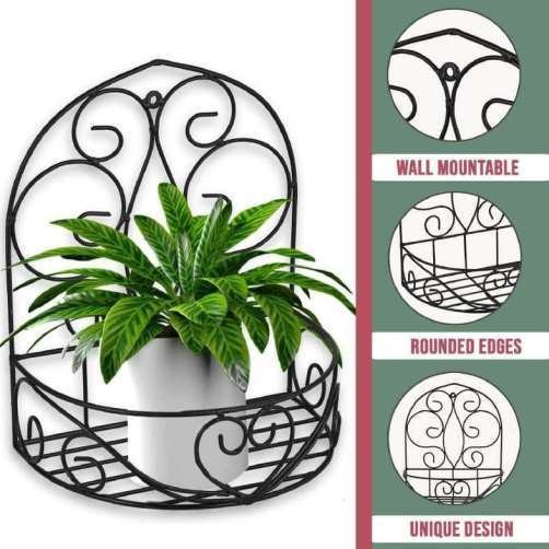 Ornate Wall Hanging Planter Basket – Vintage Curved Design