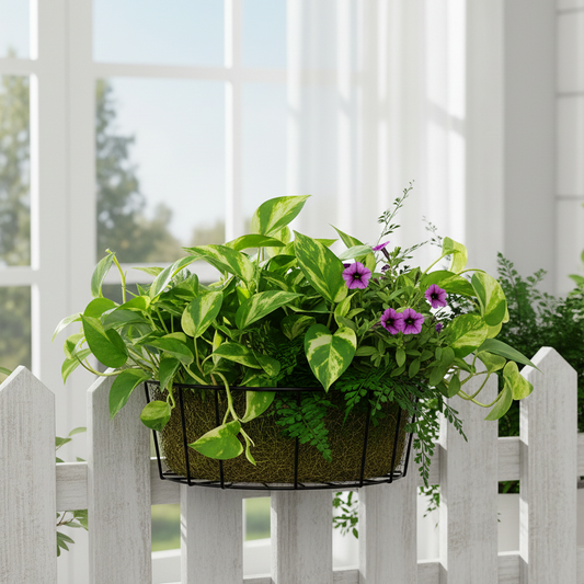 Minimalist Iron Hanging Plant Hanger – Black Circular Frame