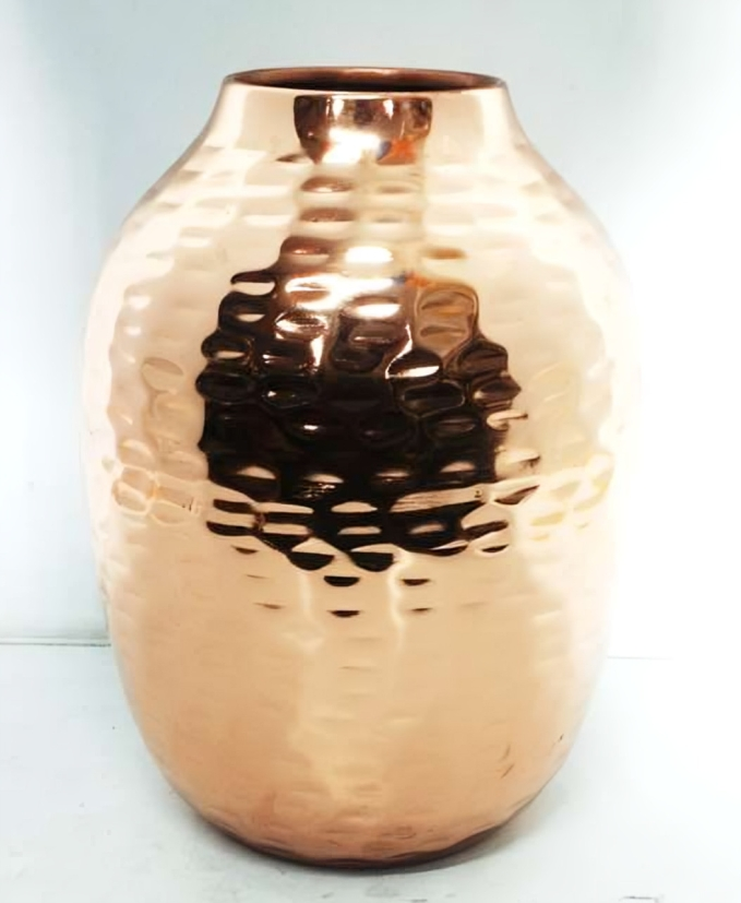 Hammered Metal Vase – Brass & Copper Finish