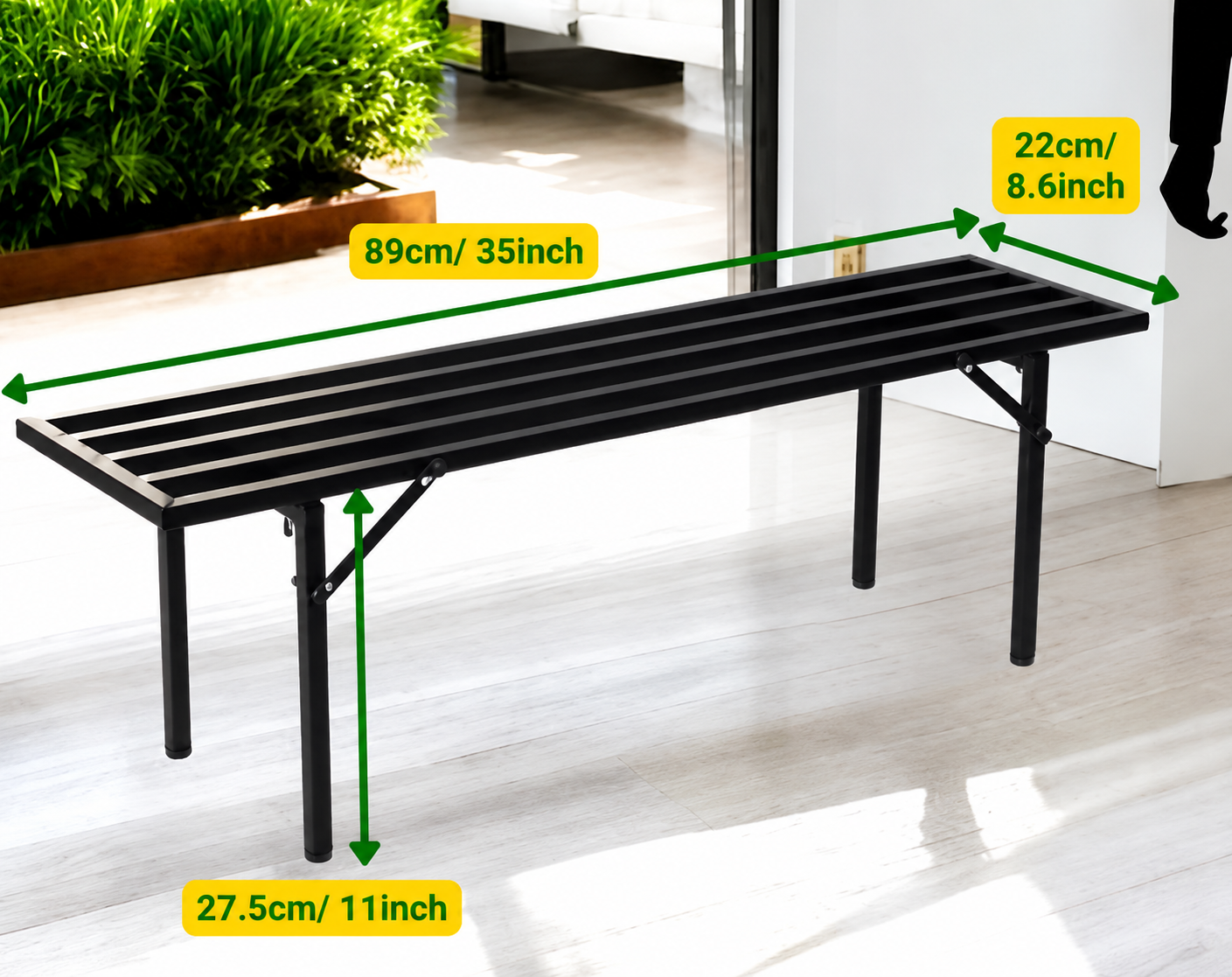 Iron Folding Multi-Purpose Slatted Plant Stand