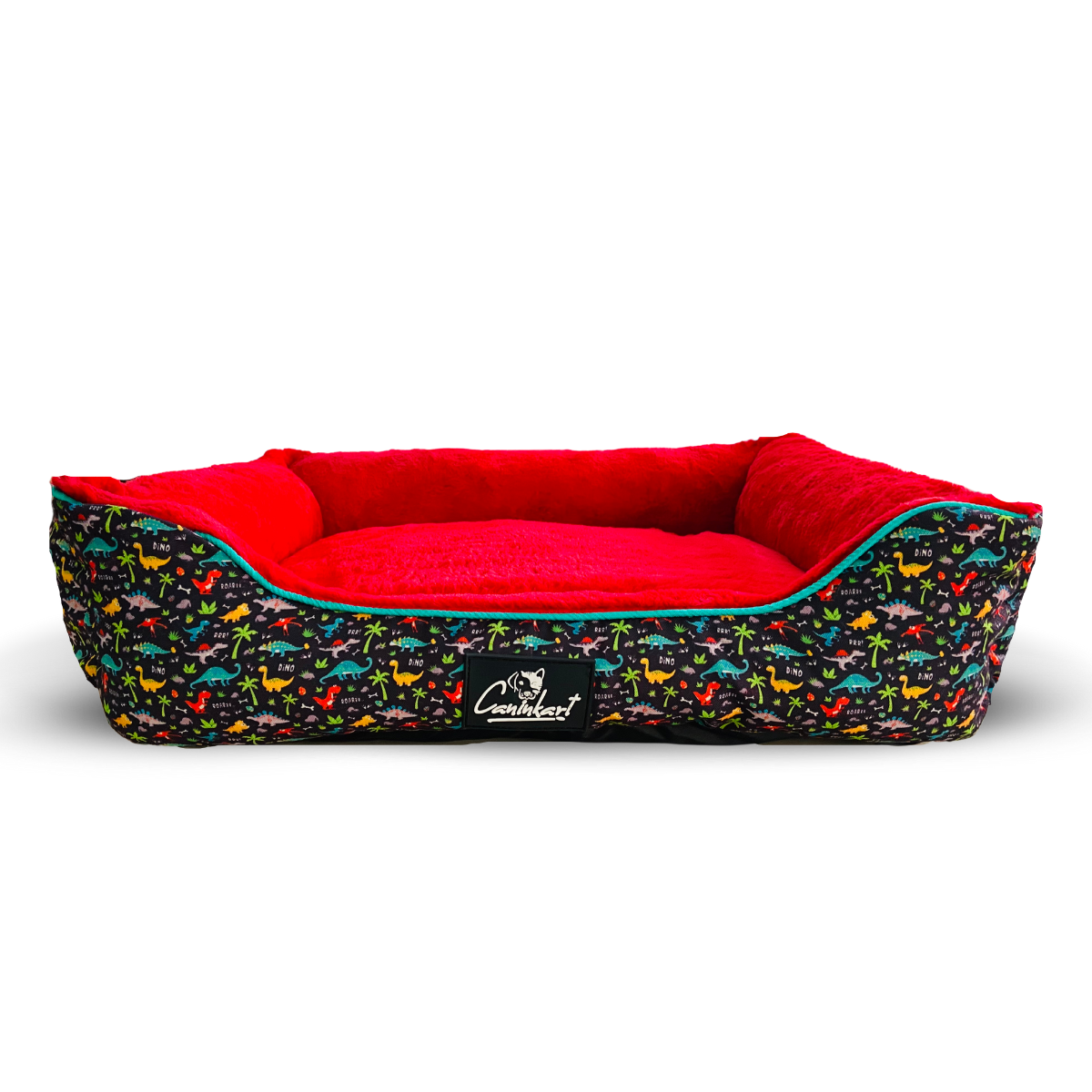 Ultra-Soft Round Dog Fur Bed | Cozy Anti-Anxiety Nest Red