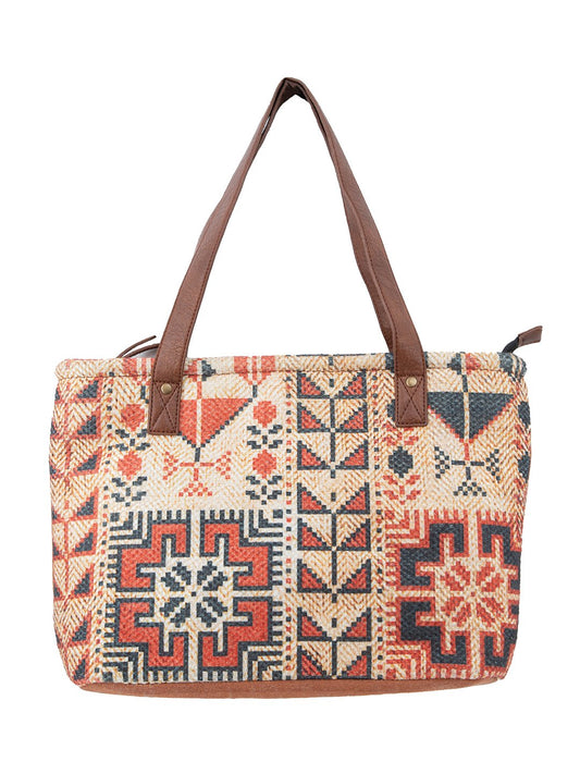 Buddy Earth – Upcycled Canvas Medium Canvas Handbag for Women | Tote Bag | Crossbody Bag for Grocery, Shopping, Travel | Stylish Vintage Shoulder Bags for Women