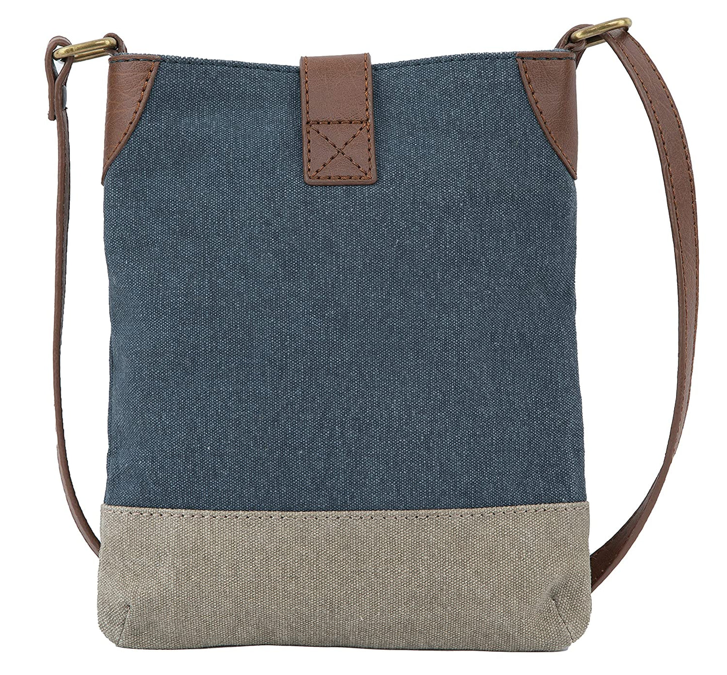 Artaflora – 100% Cotton Canvas Small Messenger Crossbody Vintage Sling Bag with Stylish Design for Women (Navy)