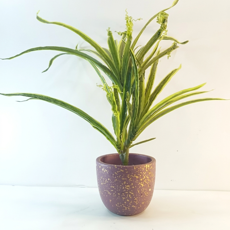 Mauve Gold-Stipple Terracotta Planter