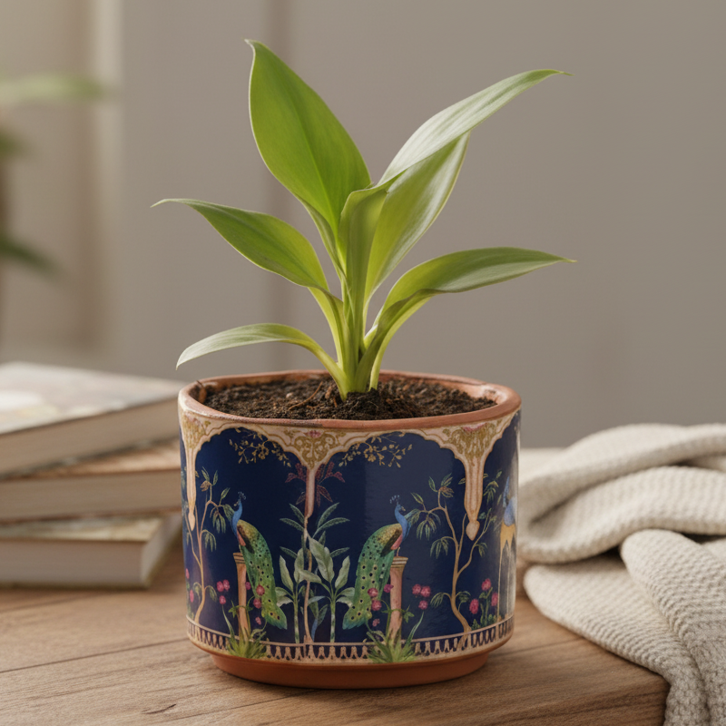 Royal Peacock Garden Terracotta Planter