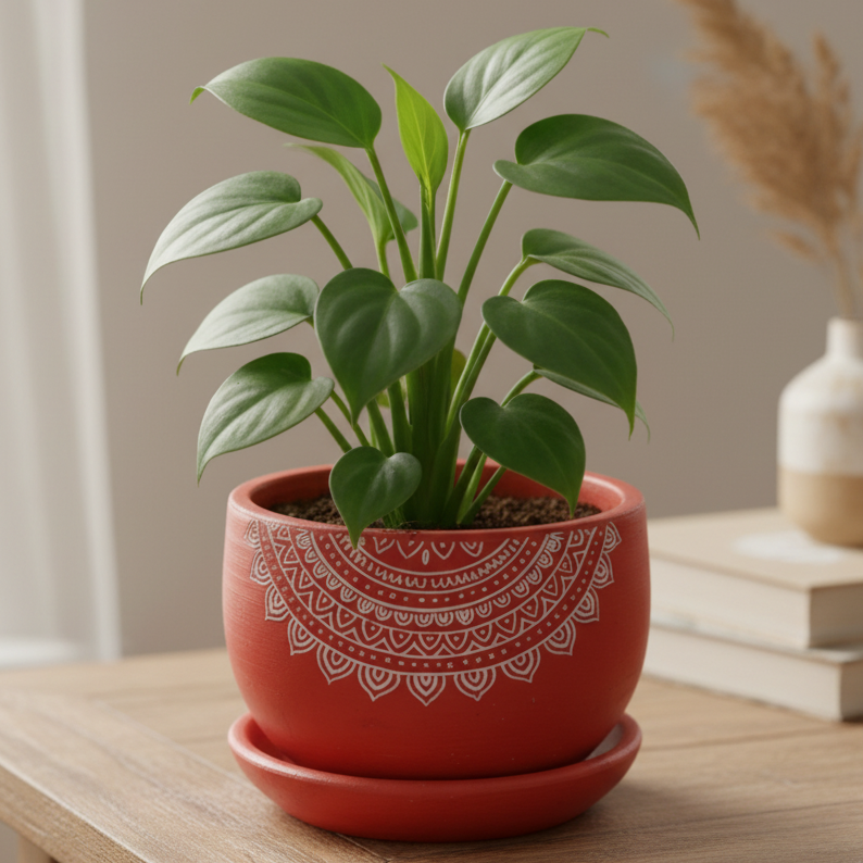 Mandala Lace Terracotta Planter