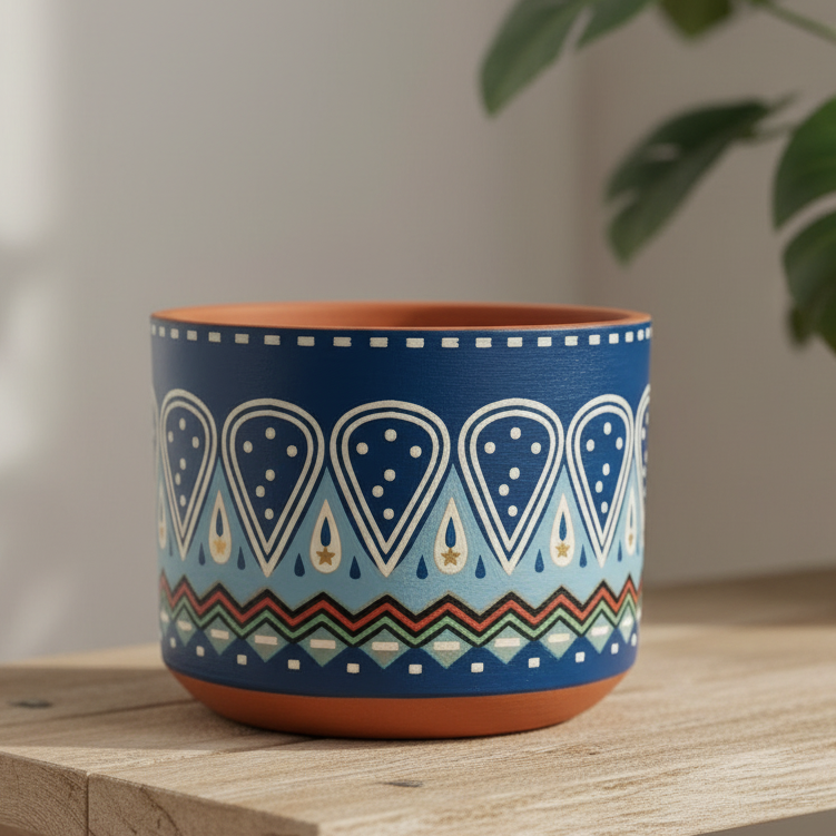 Celestial Tribal Terracotta Planter