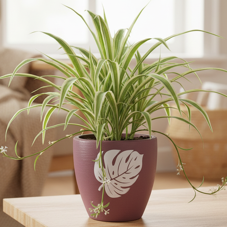 Monstera Motif Terracotta Planter