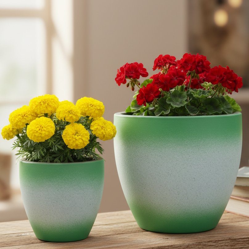 Mist Horizon Terracotta Planter Set