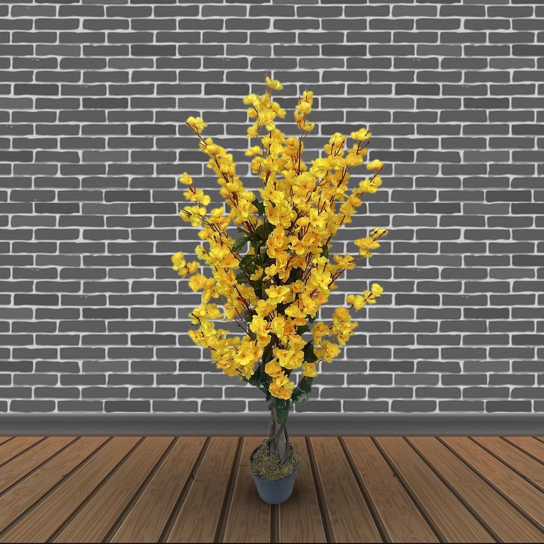 Premium Artificial Yellow Plant – Winter Sweet Faux Plant for Home And Office Décor 35.43