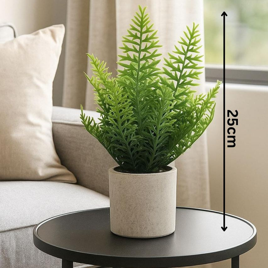 Artificial Potted Greenery in Gray Pulp Pot