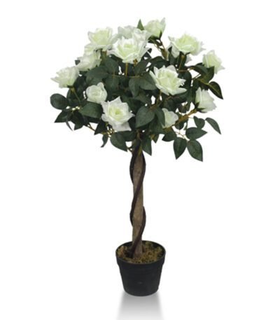 Artificial White Rose Plant – Home And Office Decor – 35.43-Inch