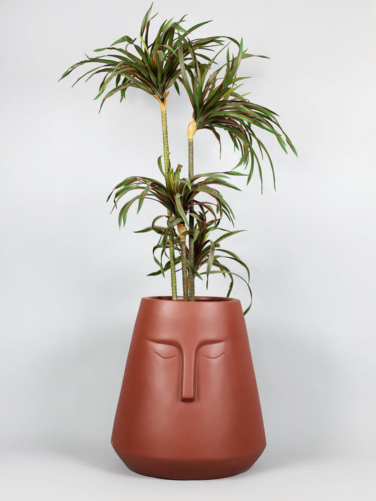 Sculptural Face Pot Terracotta Fiberglass Planter