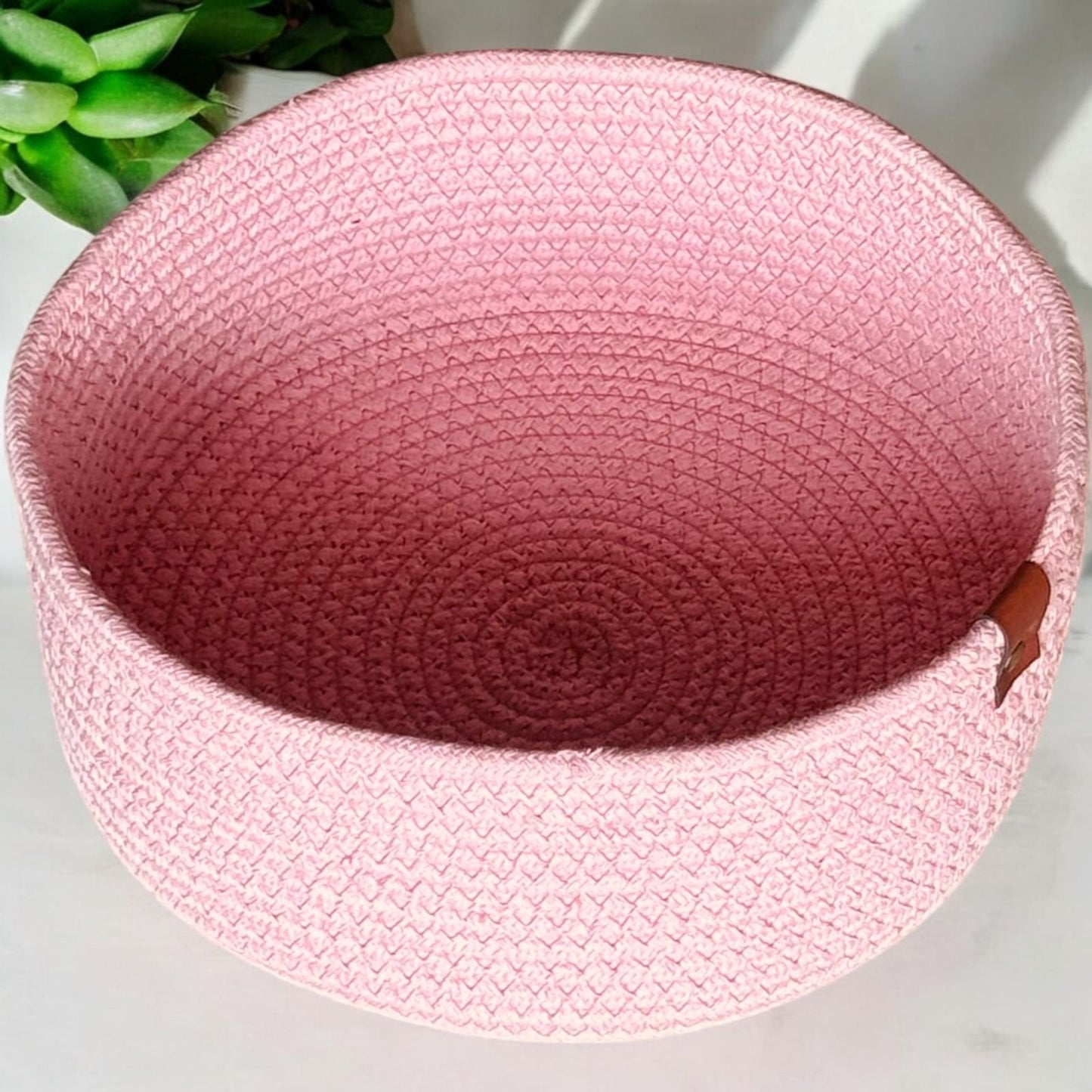 Multicolor Cotton Rope Round Shelf Basket – (10×4 Inch)