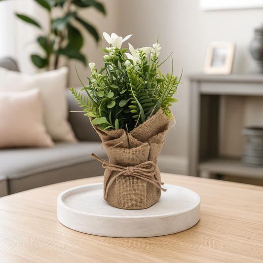 Cloth Bonsai Flower Plant in Burlap Sack Pot
