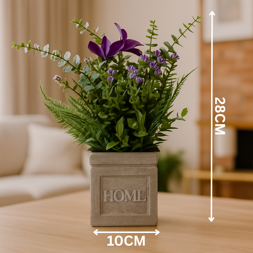 Cloth Flower Arrangement in Home Engraved Pulp Pot