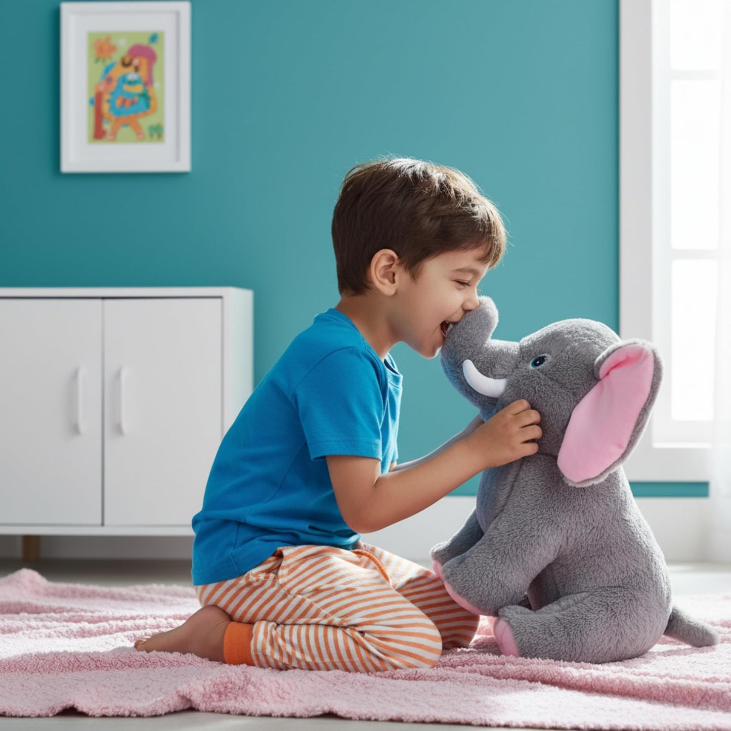 Mirada Jumbo-Eared Grey Elephant Plush Toy – 32cm