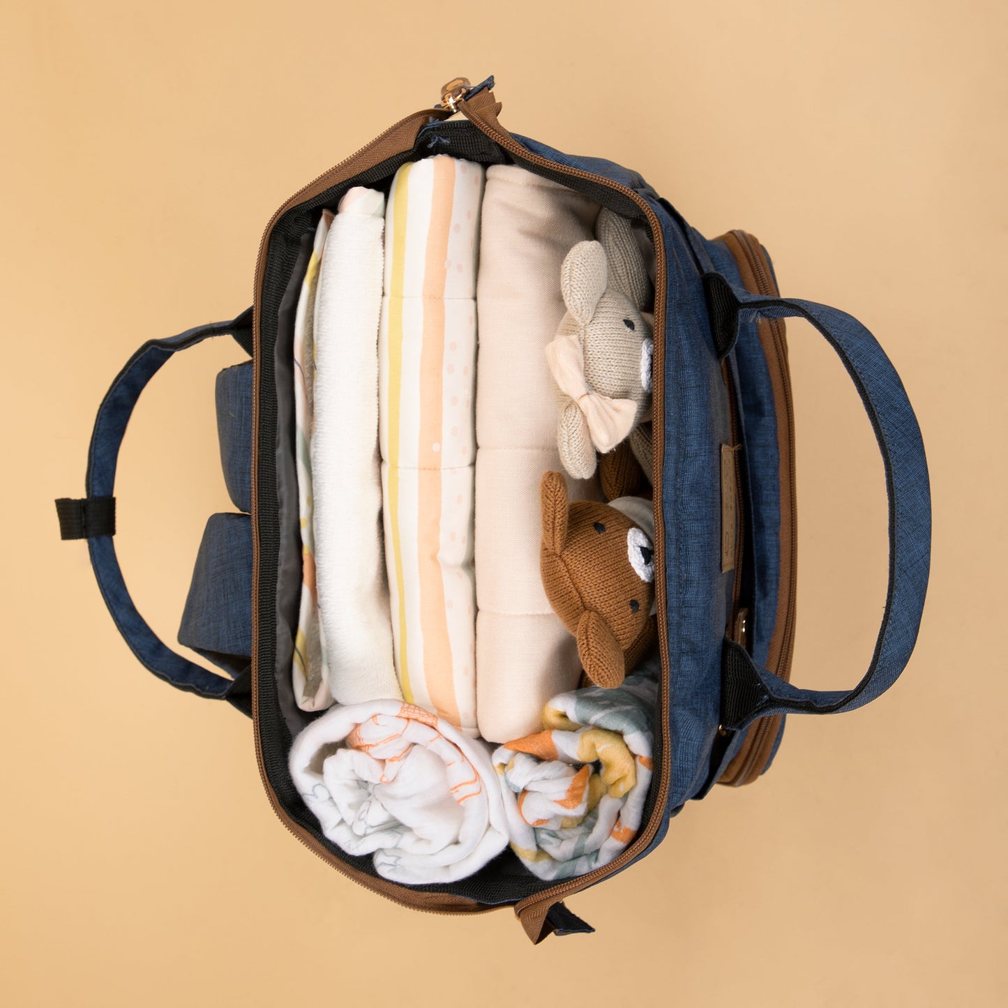 Abracadabra Elite Melange Twill Diaper Backpack – Navy Blue